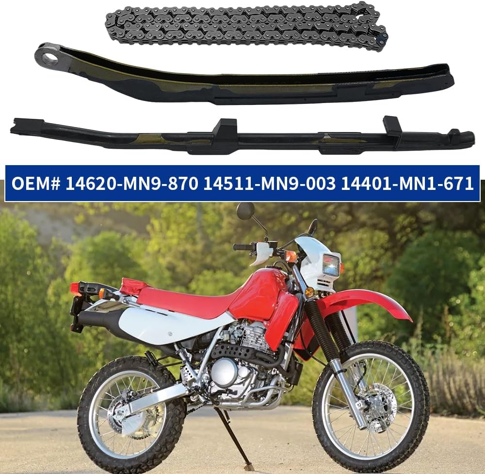 Cam Timing Chain & Guides Kit Compatible with Honda XR650L 1993-2024 XR600R 1988-2000 NX650 1988-1989 OEM# 14620-MN9-870 14511-MN9-003 14401-MN1-671