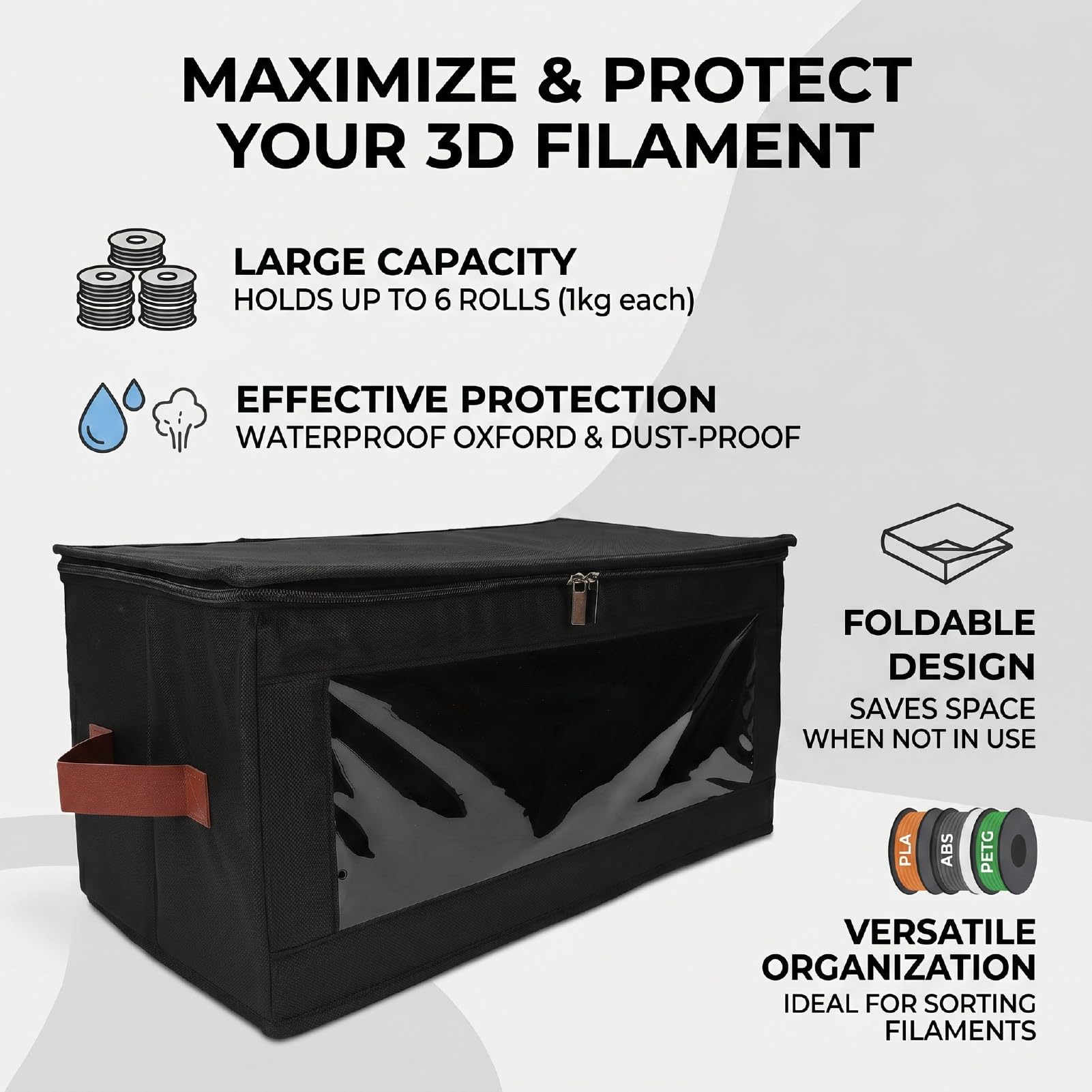 Srliya Caja de Almacenamiento de Filamentos para Impresora 3D con Desecantes, Contenedor de Carrete de Filamento a Prueba de Agua para Taller Doméstico (2 juegos)