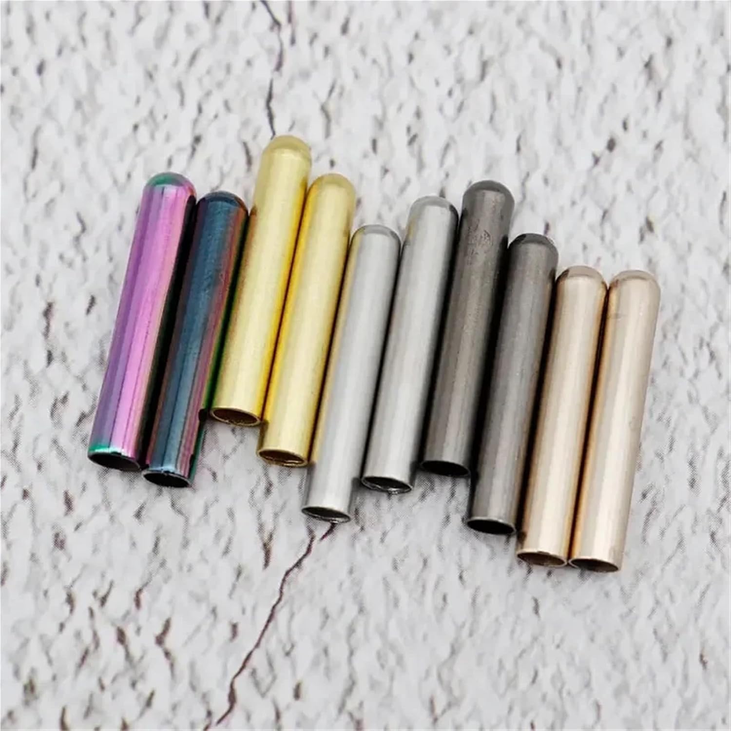 Shoe Lace Ends Tips 50 PCS 22 * 3.8mm Closed-End Metal Shoelace Tips For Sneakers Boots Upgrade