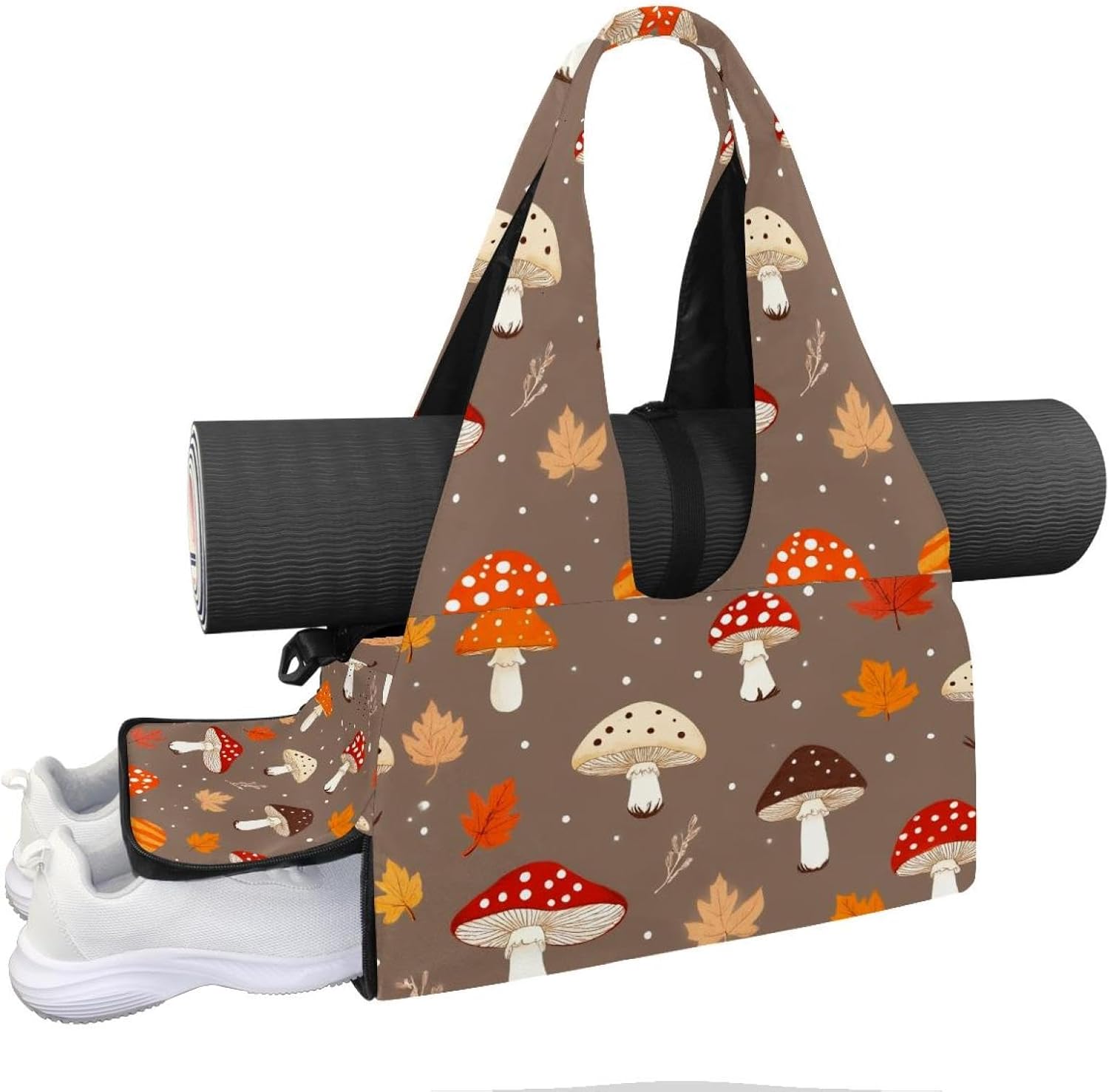 Yoga Mat Bag, Gym Workout Bag with Shoe Compartment, Glasses Cat Pilates Bag for Women, Quick Access Storage Yoga Tote Bag for Sports Travel Office