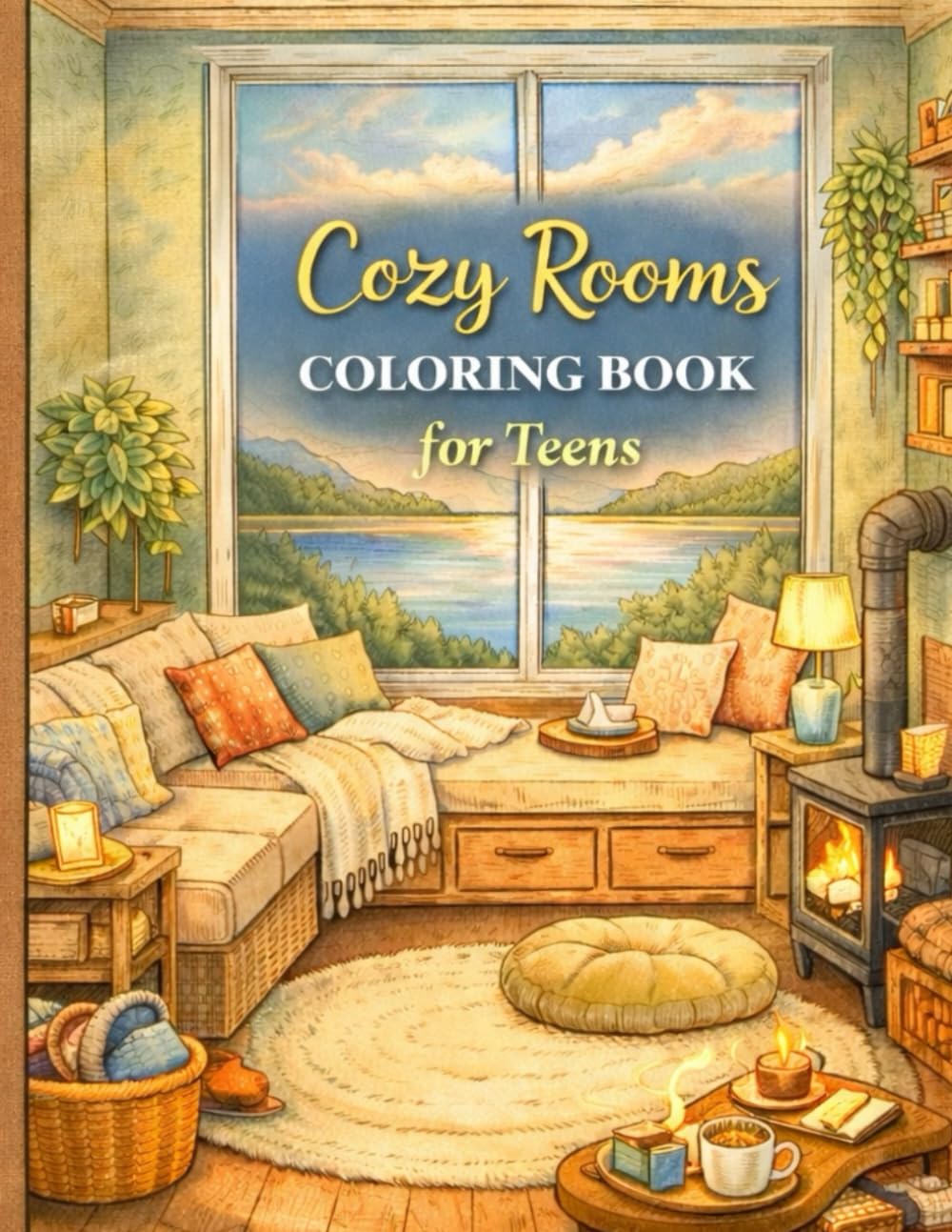 Cozy Rooms Coloring For Teens: Fun Cozy Rooms Coloring For Teens