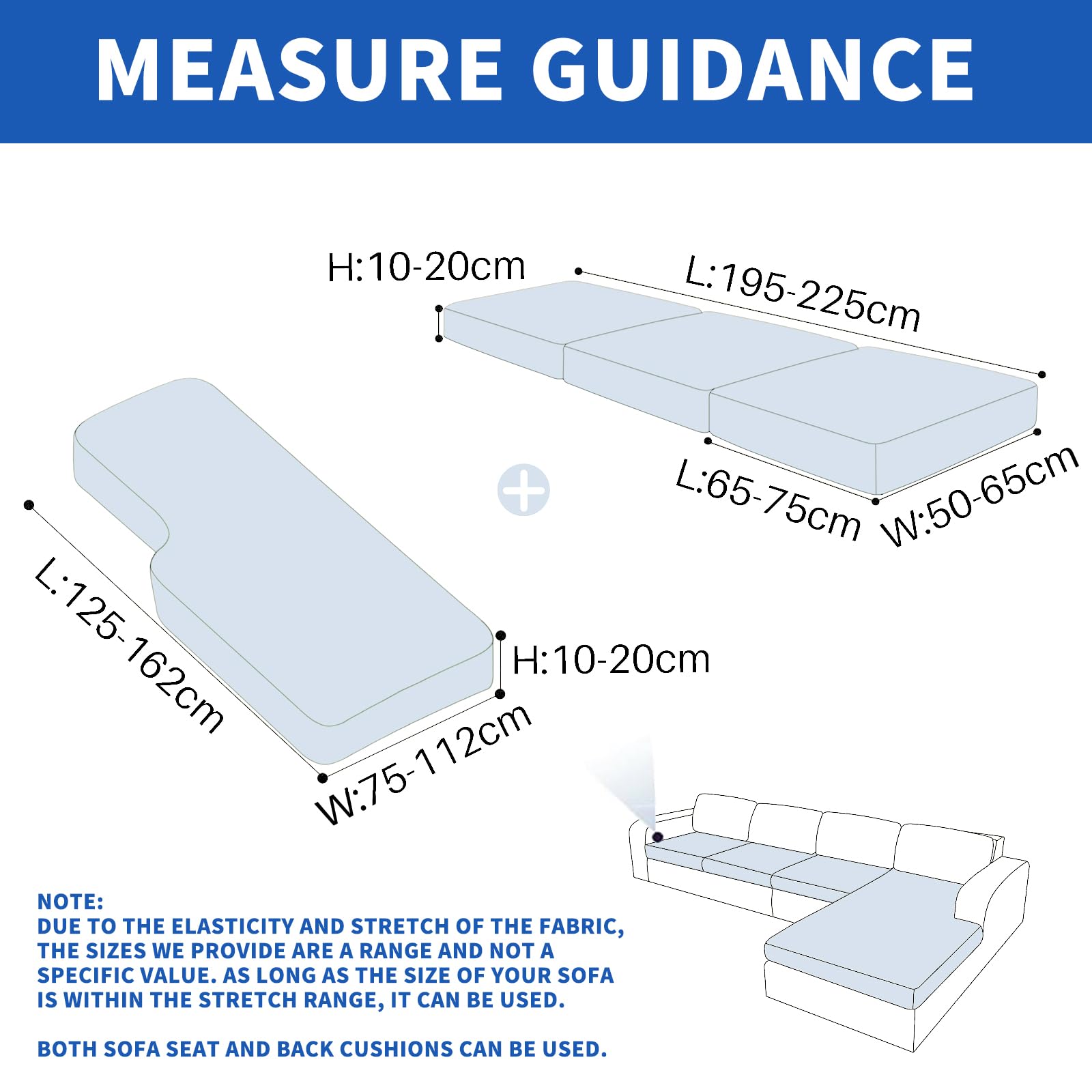 Ystyle Sofa Sitzkissenbezug Stretch, Elastischer Samt Sofa Sitzbezug rutschfest, Universal Sofaschoner Sitzfläche Waschbare, Sofakissen Bezug Sofabezug (1 Sitzer*3+Chaiselongue, Dunkel Kaffee)
