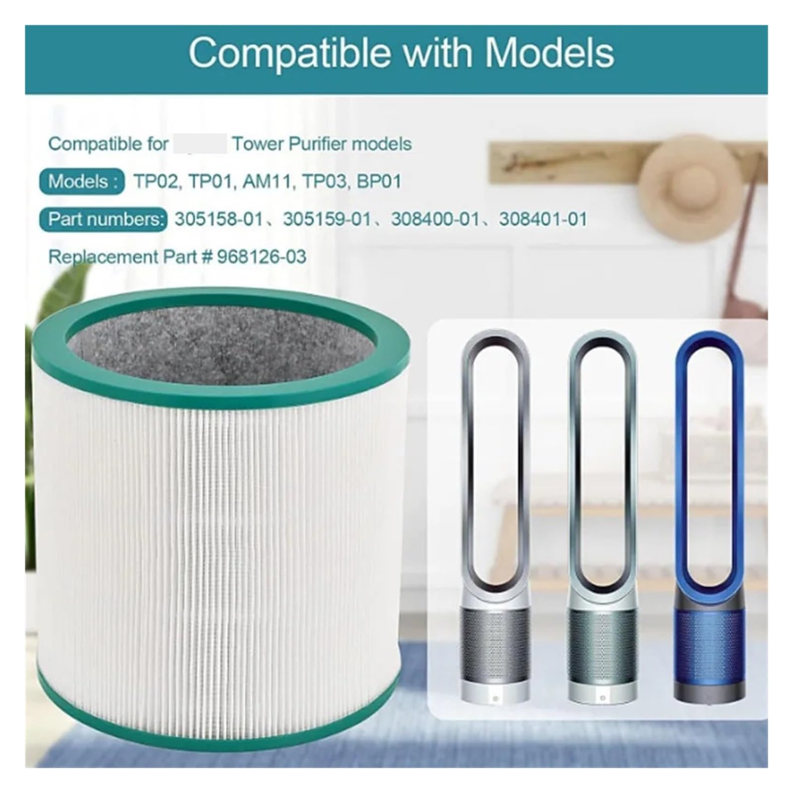 HEPA-Filter kompatibel for Dyson TP01 TP02 AM11 BP01