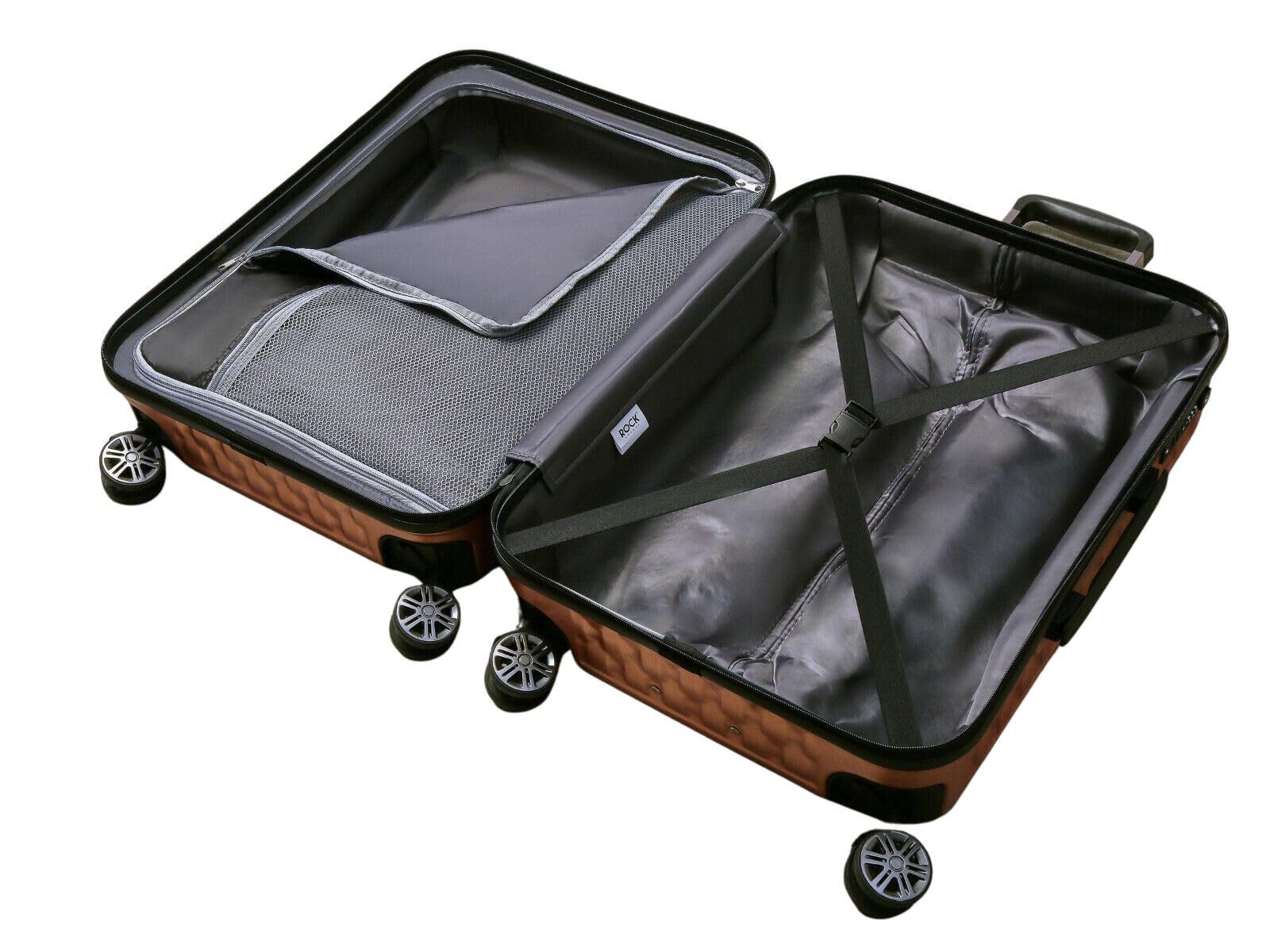 Infinity Leather Twarda skorupa szara walizka zestaw 8 kółek walizka na kółkach torba podróżna na wakacje, różowy, Large Cabin 21"