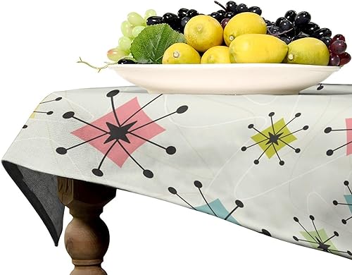 Miniatura 1117 de Mantel floral hippie, diseño retro de los años 70, naranja, rosa, azul, floral, bohemio, estampado estético de margaritas, para fiesta, picnic