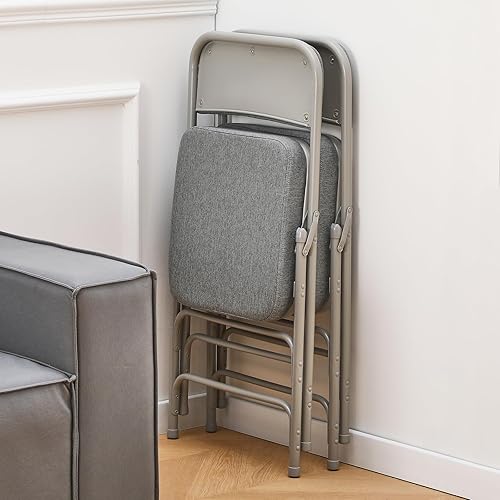 Miniatura 5 de KAIHAOWIN Sillas plegables acolchadas, silla plegable individual tapizada con asiento acolchado ultra grueso, cómodas sillas de metal para