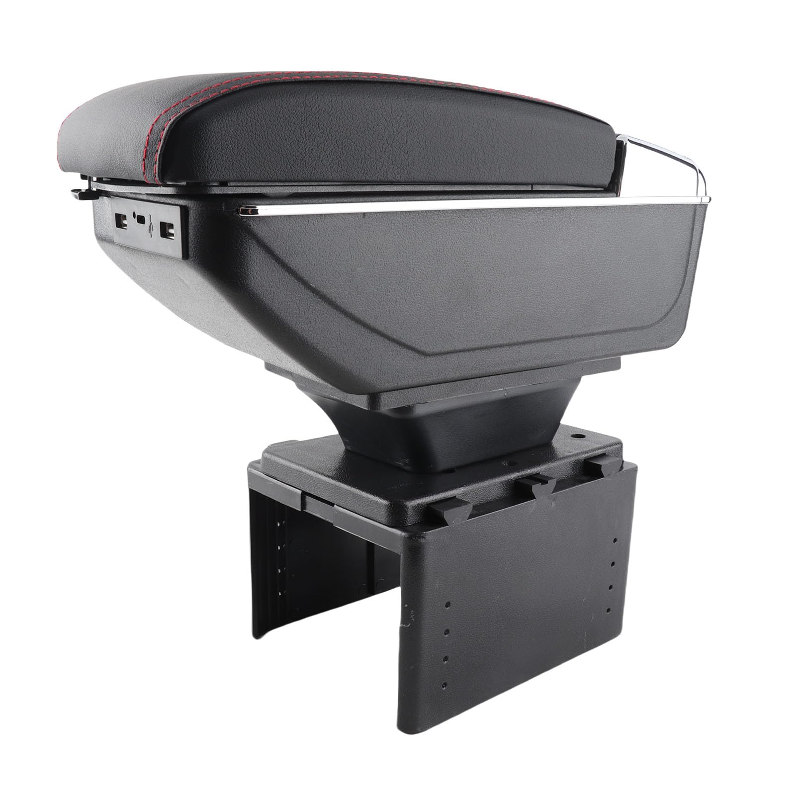 Caja de apoyabrazos, caja de almacenamiento de contenedores de caja de apoyabrazos de consola central de coche universal ajustable con interfaz USB