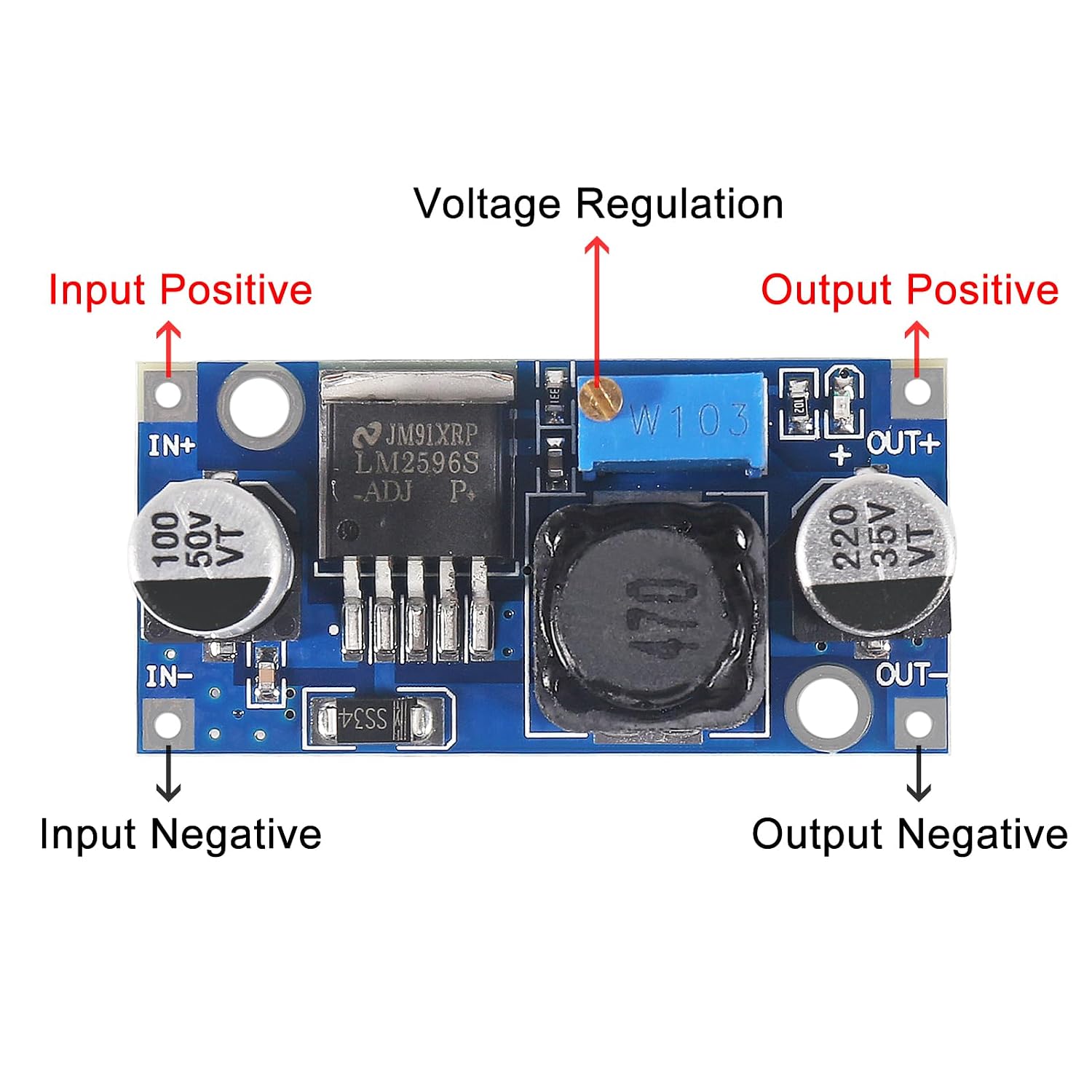 JUZITAO LM2596 DCからDCへの降圧コンバーター 3.0-40Vから1.5-35V 高効率調節可能な電圧レギュレータ電