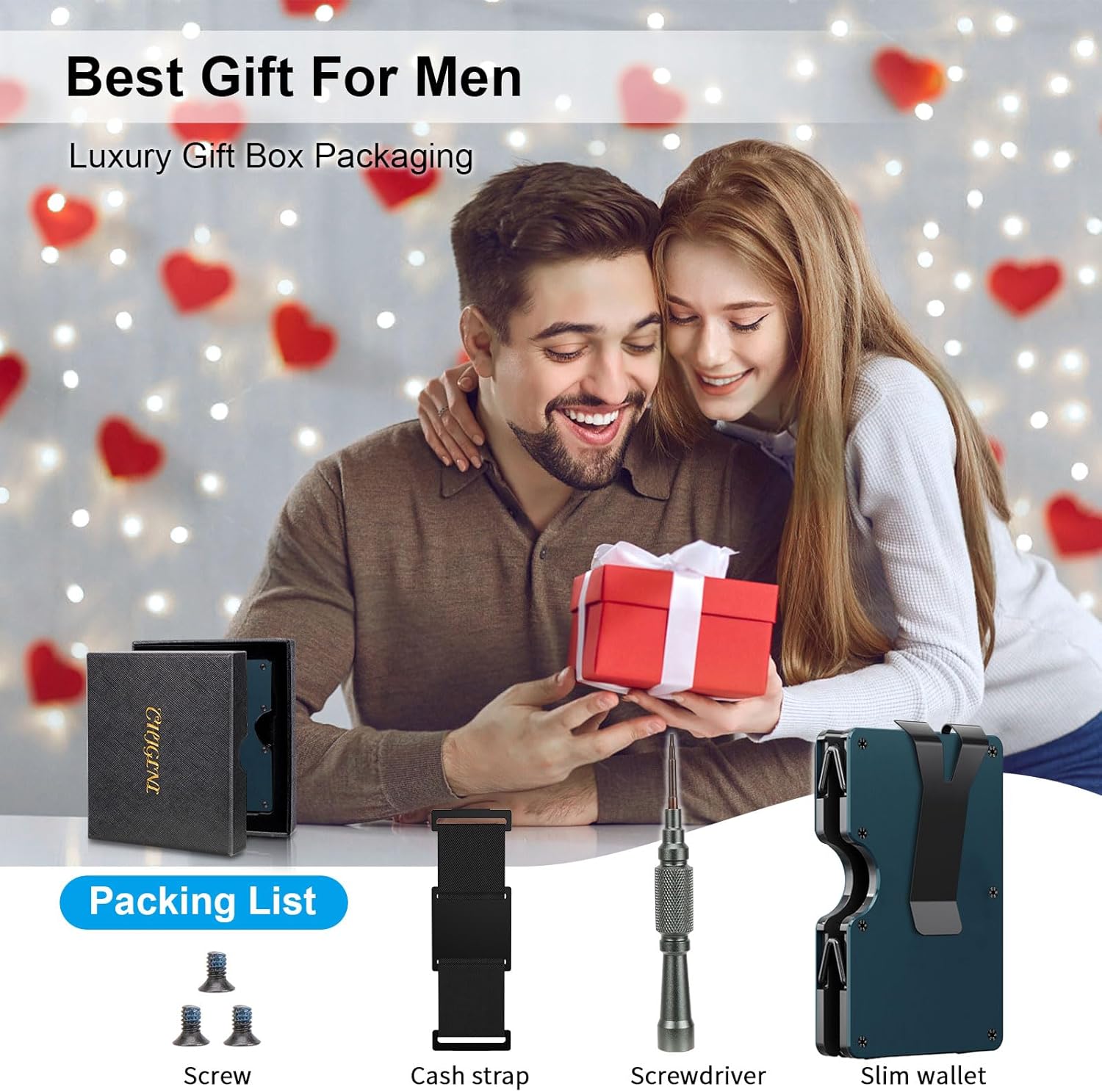 CHJGLNL Minimalist Wallet, Slim Wallet for Men, Minimalist Cash Strap and Money Clip Wallet, Front Pocket Wallets, Metal Wallet, RFID Blocking, 22 Card Capacity - Image 8