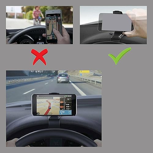 Miniatura 5 de Majatou Soporte de teléfono para salpicadero, soporte de teléfono para automóvil, antideslizante, clip universal para 3-6.5 pulgadas MP4 PDA