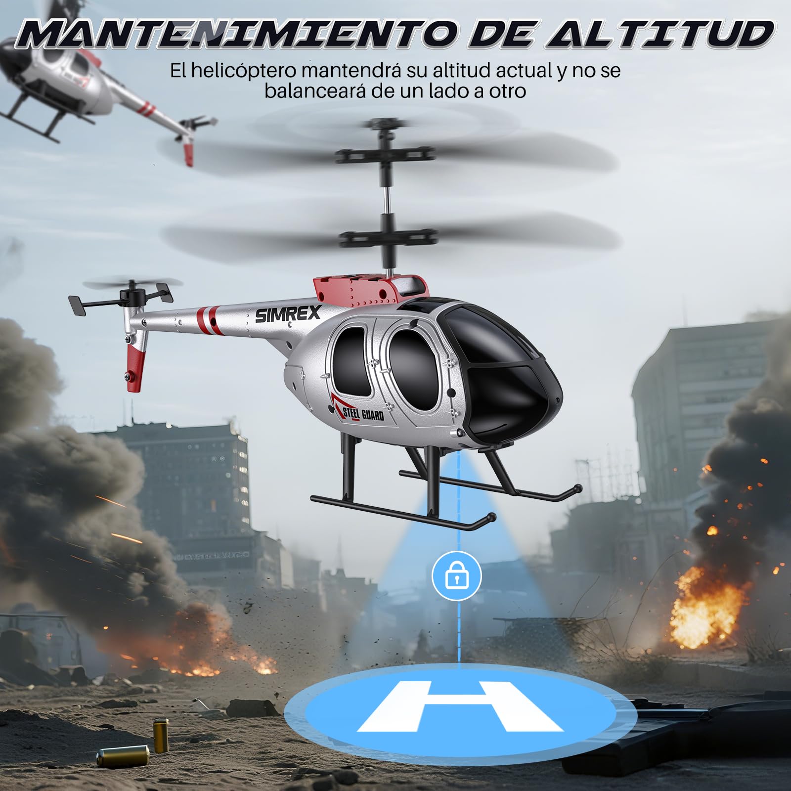 SIMREX Helicóptero, helicóptero teledirigido de 2,4 GHz, 2 modos de velocidad con 20 minutos de tiempo de vuelo, helicóptero rc, mantiene la altura de vuelo, juguete de helicóptero para niños y niñas