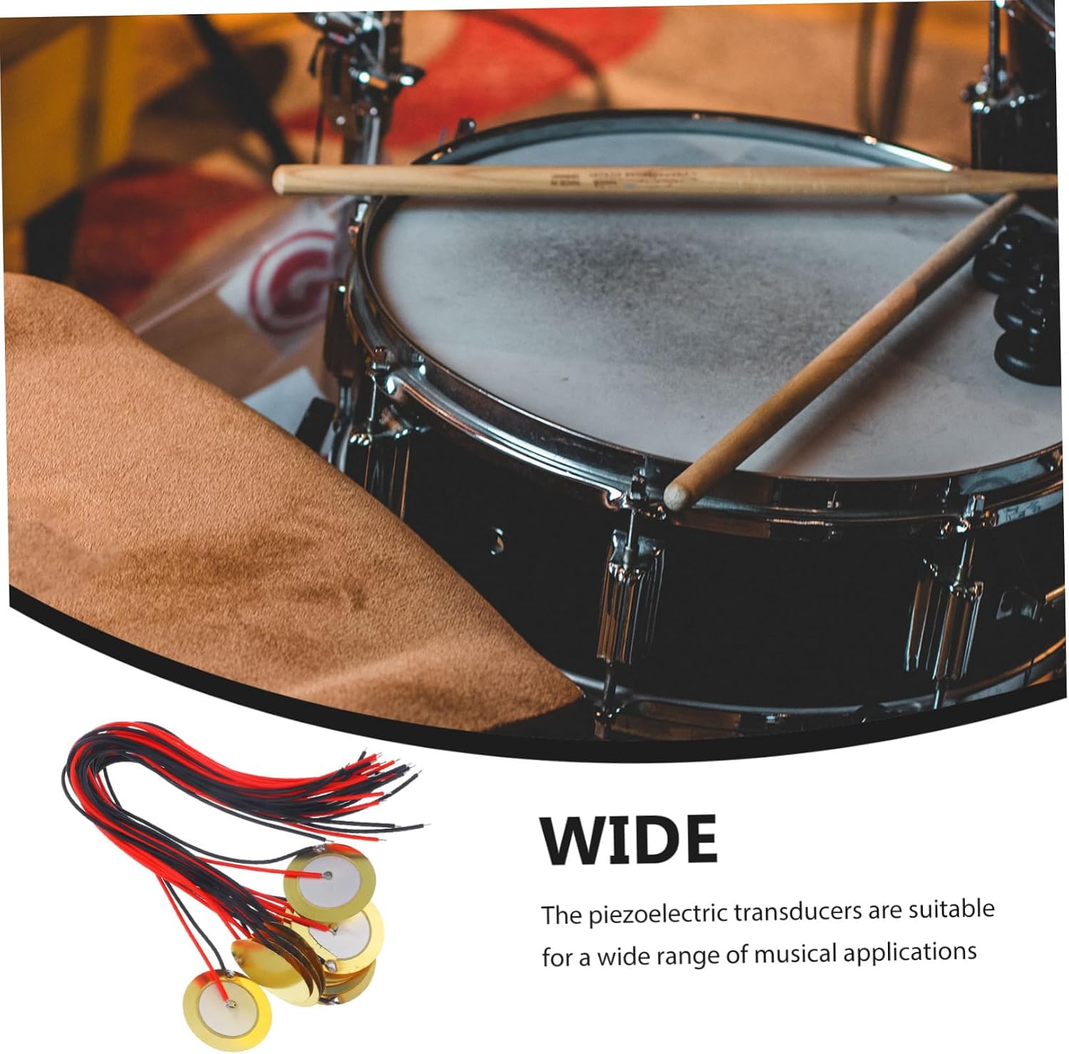 15pcs Piezoelectric Transducer Acoustic Pickup for Guitars Drums Instruments Easy to Install Compact Design Durable Elements Wires