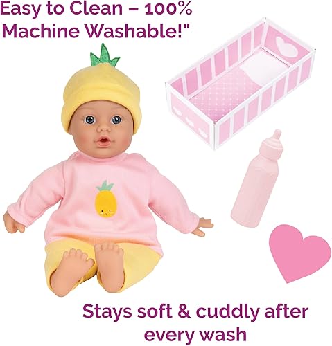 Miniatura 5 de Adora Sweet Baby Pineapple muñeca de bebé suave de 11 pulgadas, lavable a máquina, exclusiva de Tienda, para niños mayores de 1 año