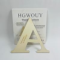 Vista 2 de Letras de madera en blanco de 12 pulgadas, letras de madera sin terminar de 1/4 pulgadas de grosor, letras decorativas del alfabeto para decoración