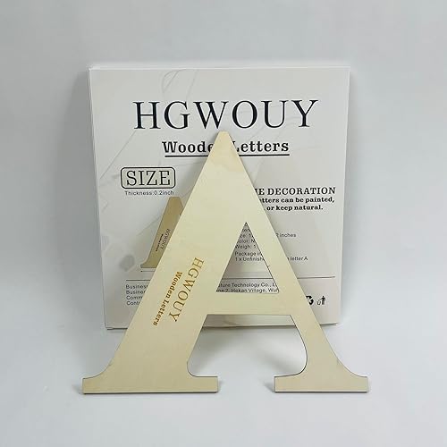 Miniatura 7 de HGWOUY Letras de madera de 12 pulgadas de alto, letras de madera sin terminar de 0.28 pulgadas de grosor, letras de madera en blanco para decoración