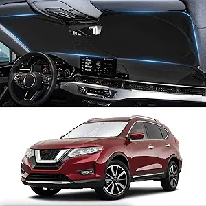 Custom Fit Rogue 3rd Windshield Sunshade for Nissan Rogue 3rd Gen 2021 2022 2023 2024 2025 (Not for Rogue Sport) Front Window Car Shades Shield Cover for Windshield Sun Visor Protector Blocks UV Rays