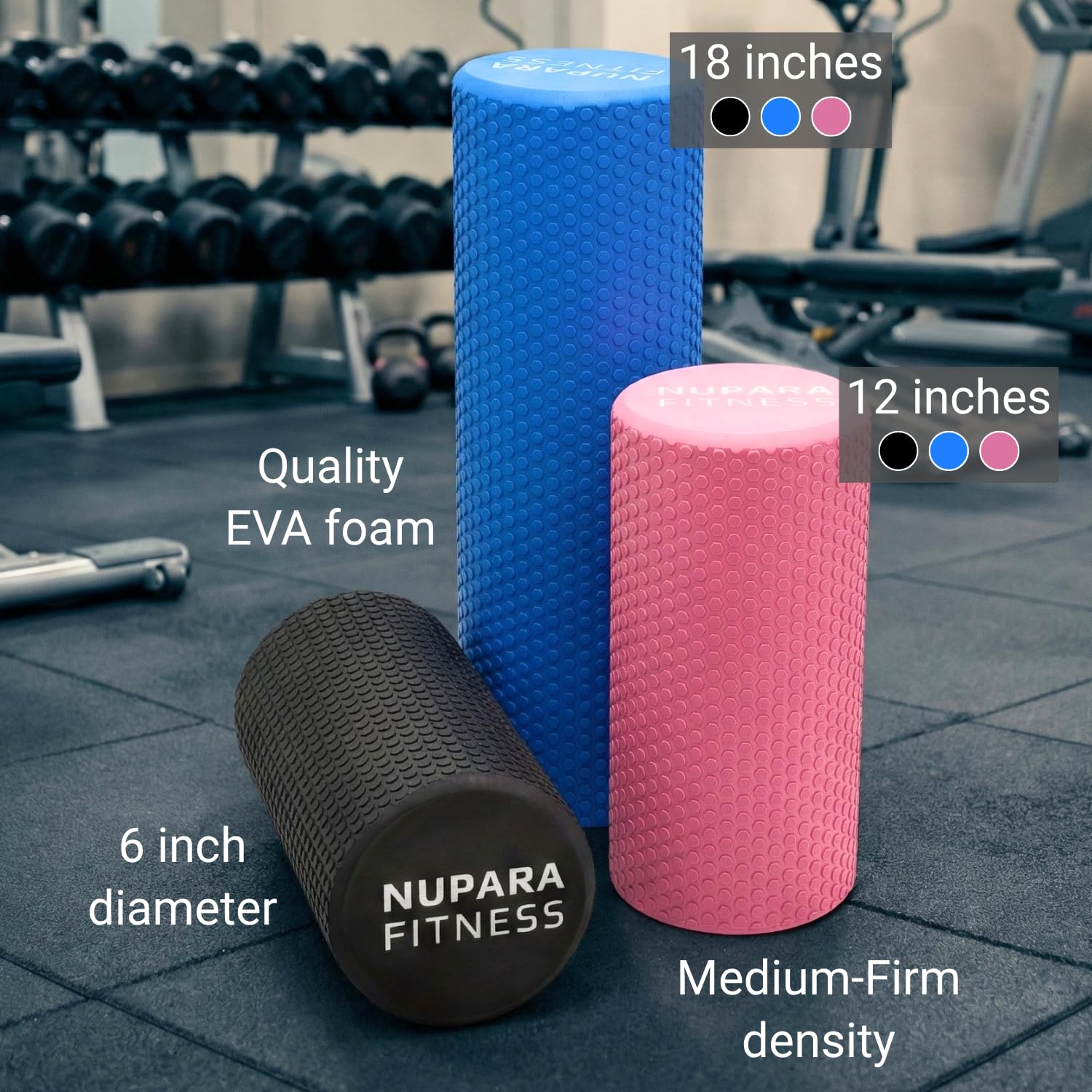 Rodillo de espuma para espalda, piernas y músculos de tejido profundo. Rodillo muscular para correr, ciclismo, deportes, ejercicio, recuperación, terapia física, yoga y pilates (rosa