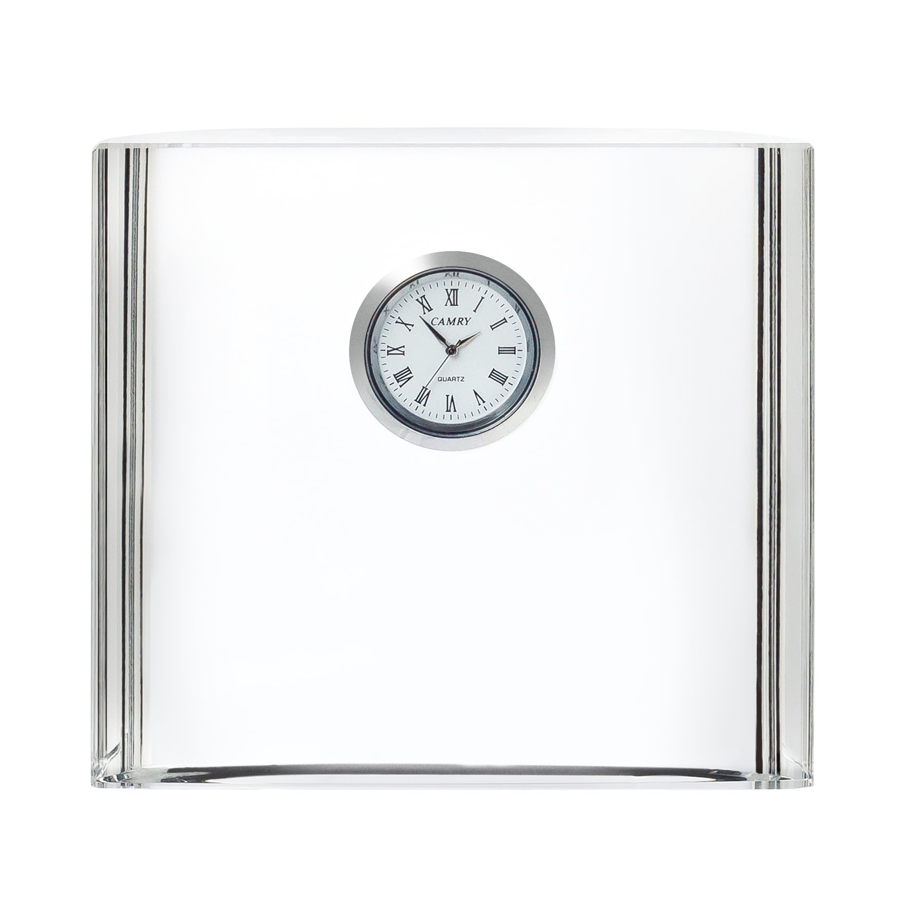 Orrefors Orologio Da Tavolo Rotondo Vision In Cristallo: Elegante Regalo Aziendale In Vetro Ottico, Perfetto Per Incisione Personalizzata Fronte, Design Classico Senza Tempo