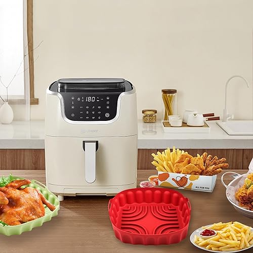 Miniatura 3 de Forros de silicona para freidora de aire de 8 pulgadas, cesta reutilizable para freidora de aire para horno, insertos para freidora de aire para