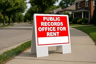 Public Records Office For Rent Write On Me Red Folding Coroplast A-Frame with Double-Sided 23in x23in