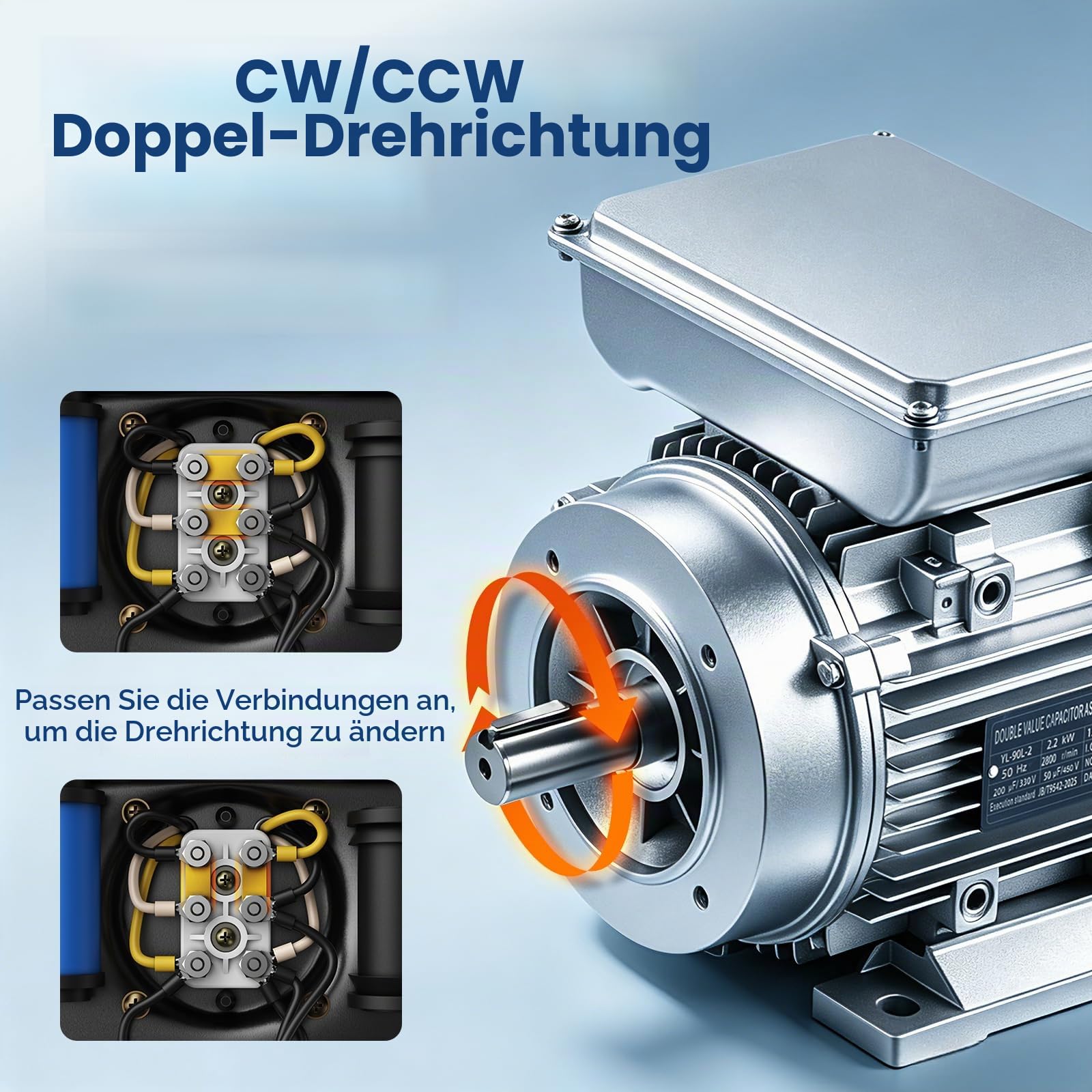 Bonvoisin Einphasen-Elektromotor 220V 2,2KW Kupferdrahtspule 2800 U/min