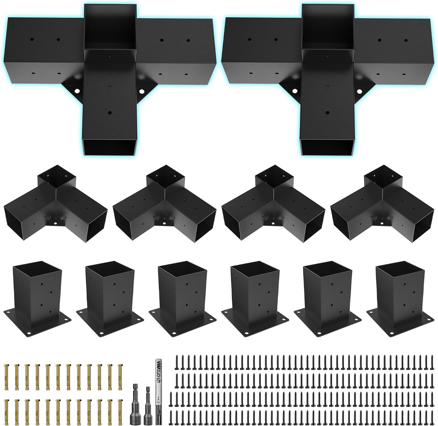 Amazon.com: KABMOZ 4x4 Pergola Bracket Kit, Wooden Pergola Kit with ...