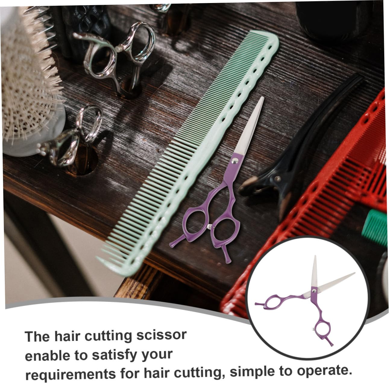 Didiseaon Tijeras de 6.5 Pulgadas de Acero Inoxidable de Corte de Pelo Agarre Cómodo y Superficie Lisa Profesionales para Salón de Peluquería