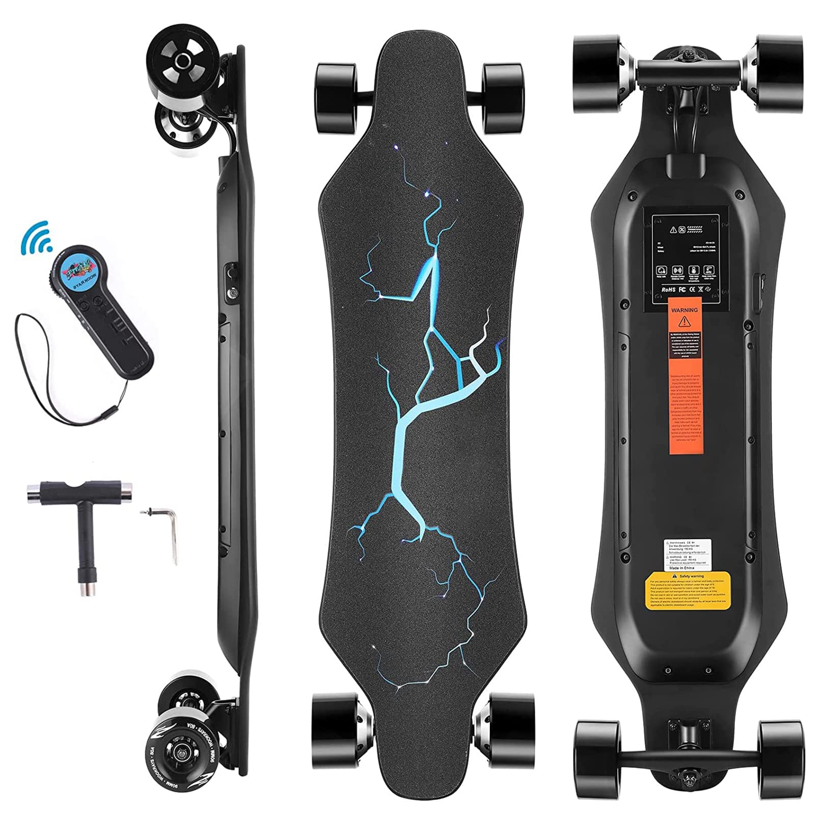 Photo 1 of *STOCK PHOTO FOR REFERENCE* Caroma 900W Electric Skateboard with Remote, Black&Blue