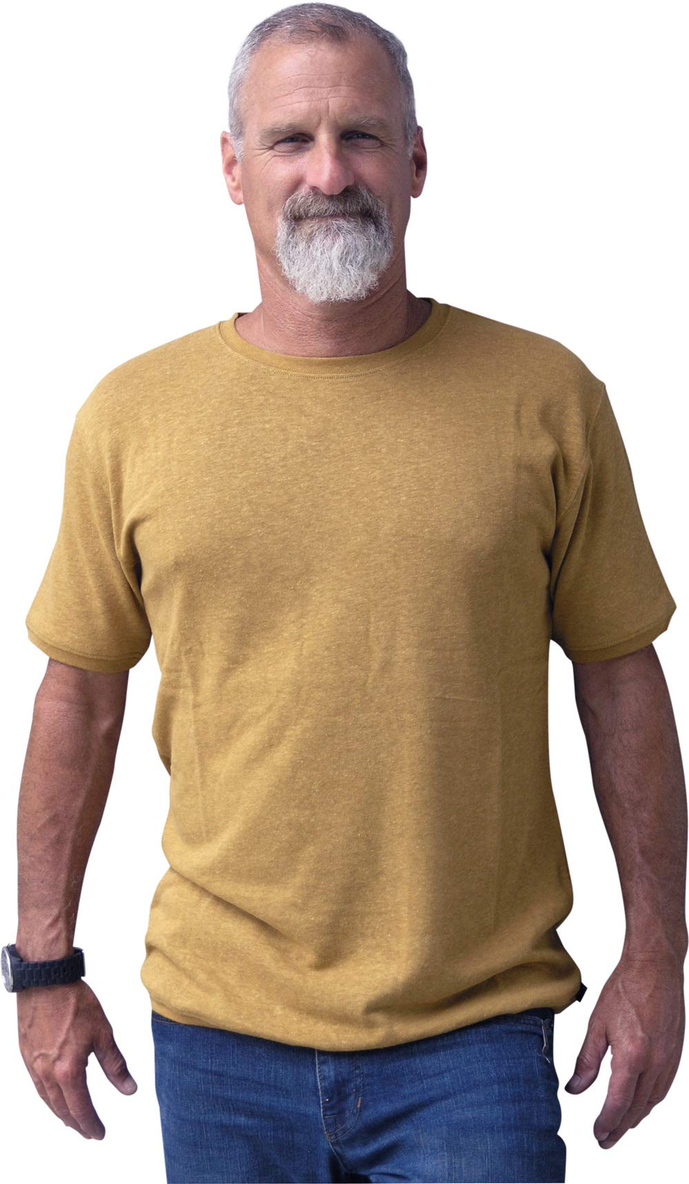 Basic Hemp Men's T-Shirt Round Neck Short Sleeve Rocky Tee Eco-Friendly S-XL