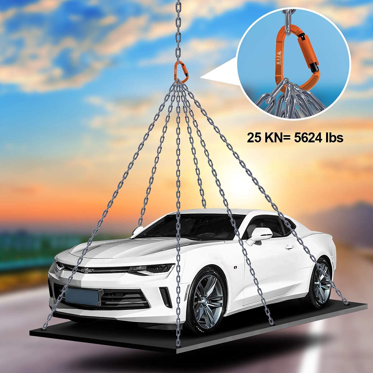 Karabiner Klettern Kletterausrüstung,UIAA-Zertifiziert 25KN Auto Locking Kletterkarabiner Clips für Hängematten, Schaukel, Locking Hundele
