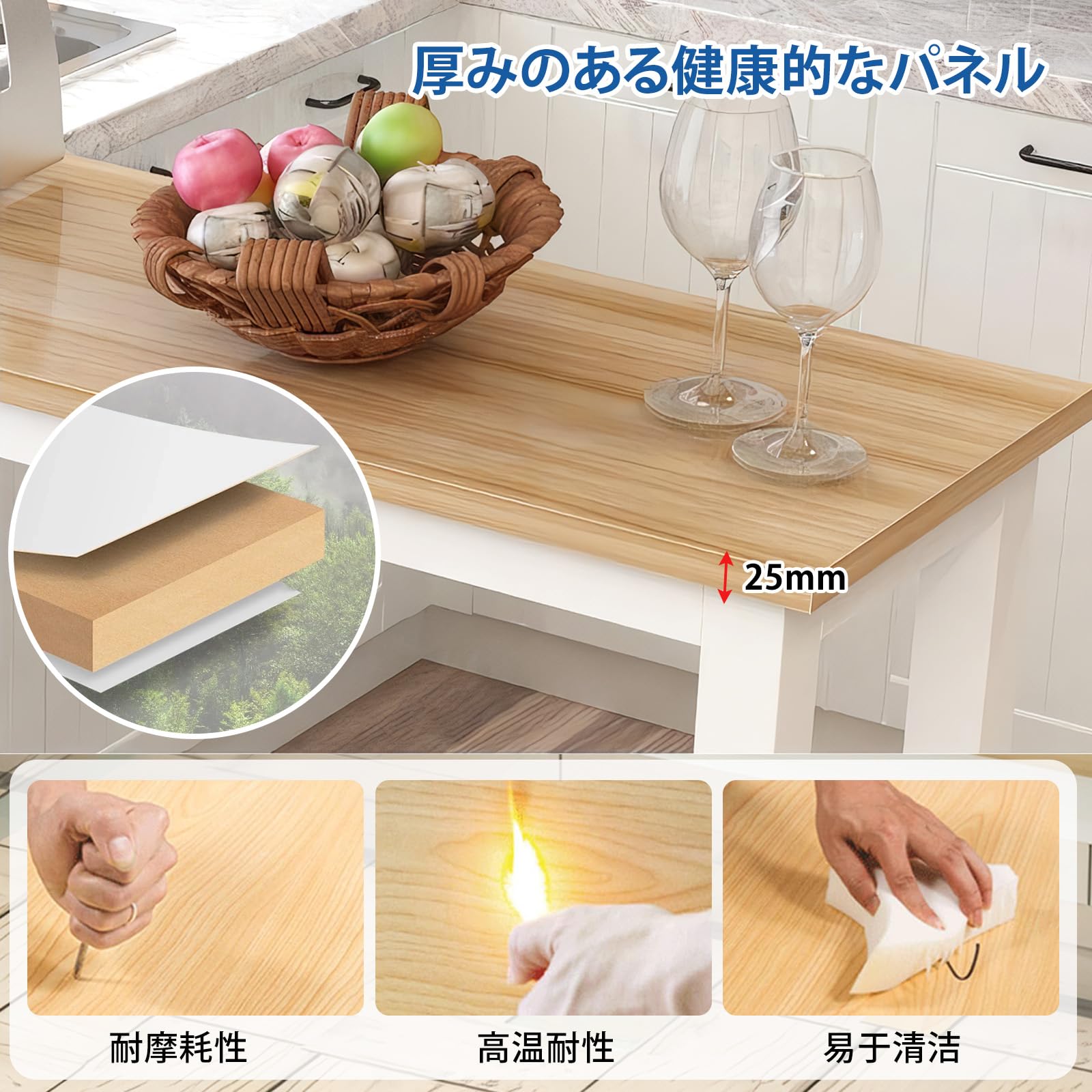 Amazon｜KAIDIDI カウンターテーブルセット ハイテーブル 木製 高さ