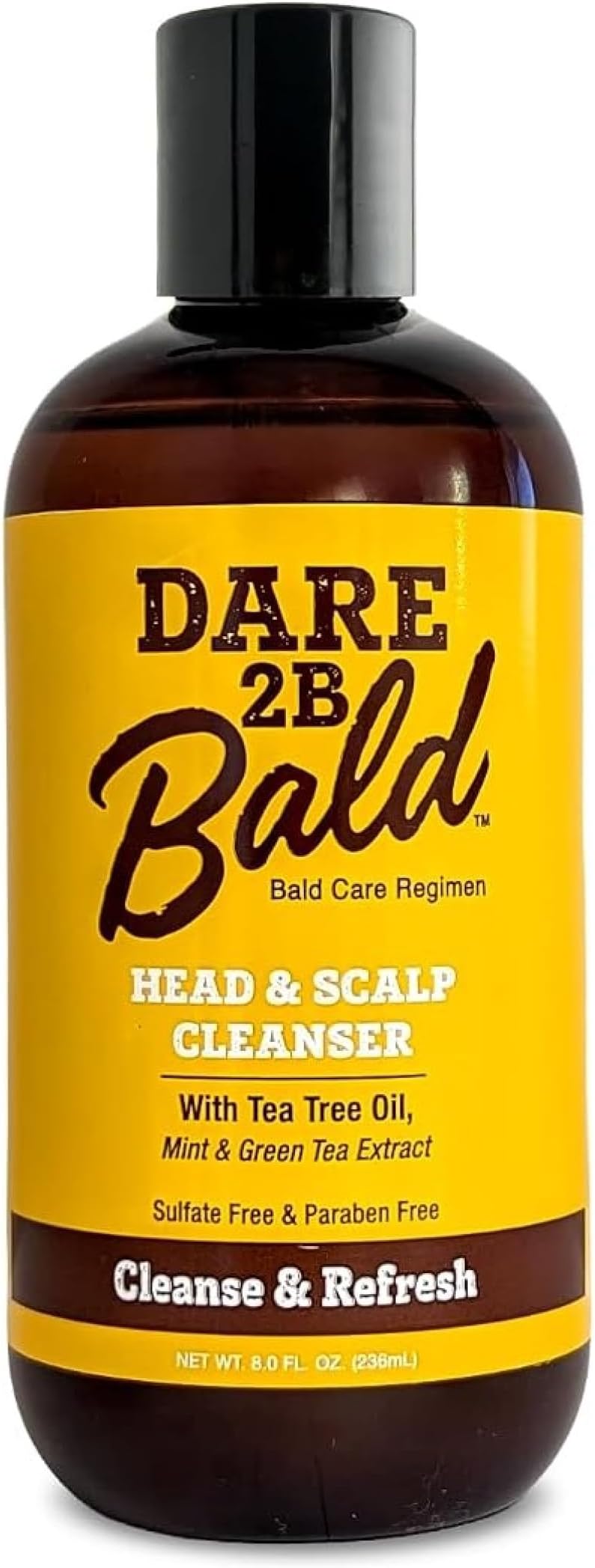 Dare 2B Bald High Time Head & Scalp Cleanser | Bald Head Care | Scalp Shampoo & Moisturizing Exfoliator | Tea Tree Oil & Mint Green Tea Formula | 8 fl oz
