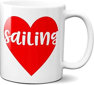 White Color Sailing Coffee Mug Love to Sail Gift 11 oz Sailor Life Ceramic Cup