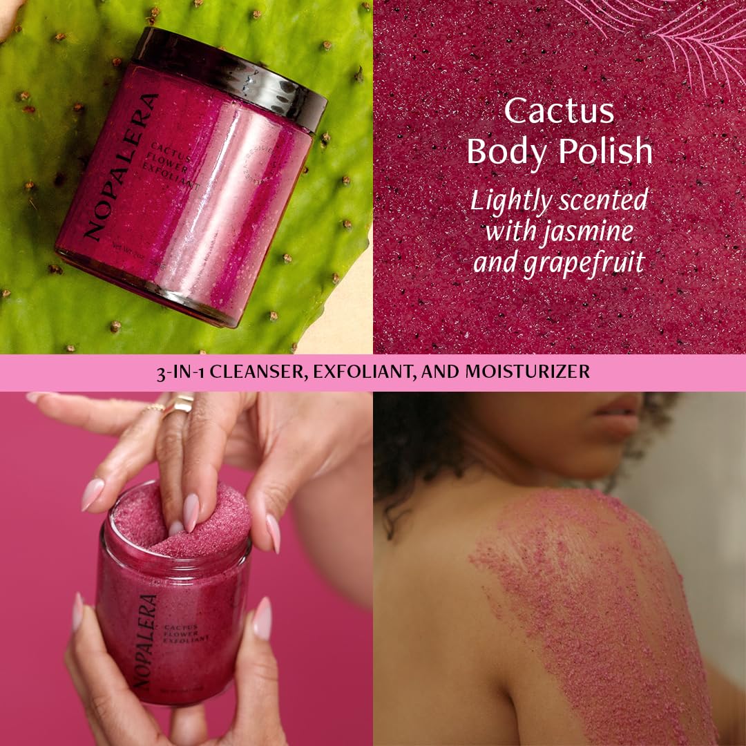 Nopalera Cactus Flower Exfoliant 3-in-1 Cleanser, Moisturizer & Lip Scrub