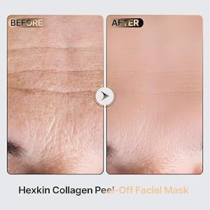 Hexkin Collagen Peel Off Facial Mask Wrapping Peel Off Face Mask Elasticity Hydration Care, Reduces Sagging Dullness For Glowing Skin Korean Skin Care, 2.82oz.