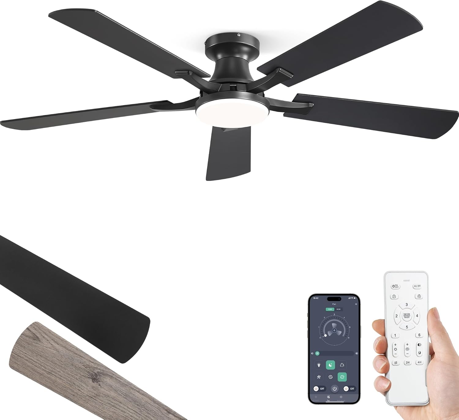 ZMISHIBO 52 Inch Ceiling Fan with Light