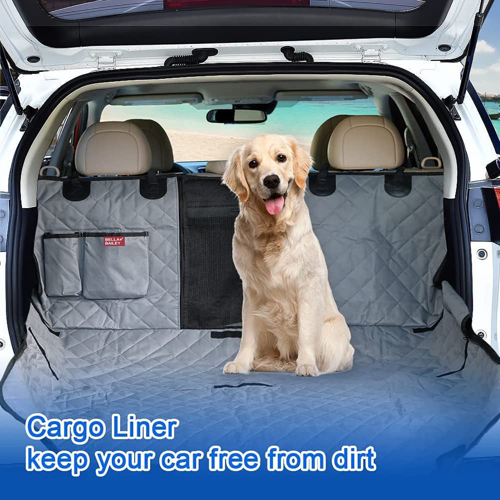 Cubre Asientos de Coche para Perros, Funda Coche Perros Asiento Trasero, Cubre Asientos Coche Perro con Ventana Protector Lateral, Funda Perro Coche Impermeable Antideslizante para Coche, SUV, Camione