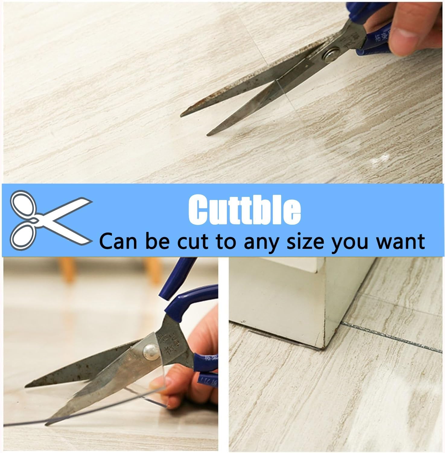 1.5mm Thickened Clear Plastic Table Protector 24x52in, PVC Rectangle Scratchproof Desk Cover Pad, Cuttable Desktop Mat for Writing Desk Dresser Night Stand