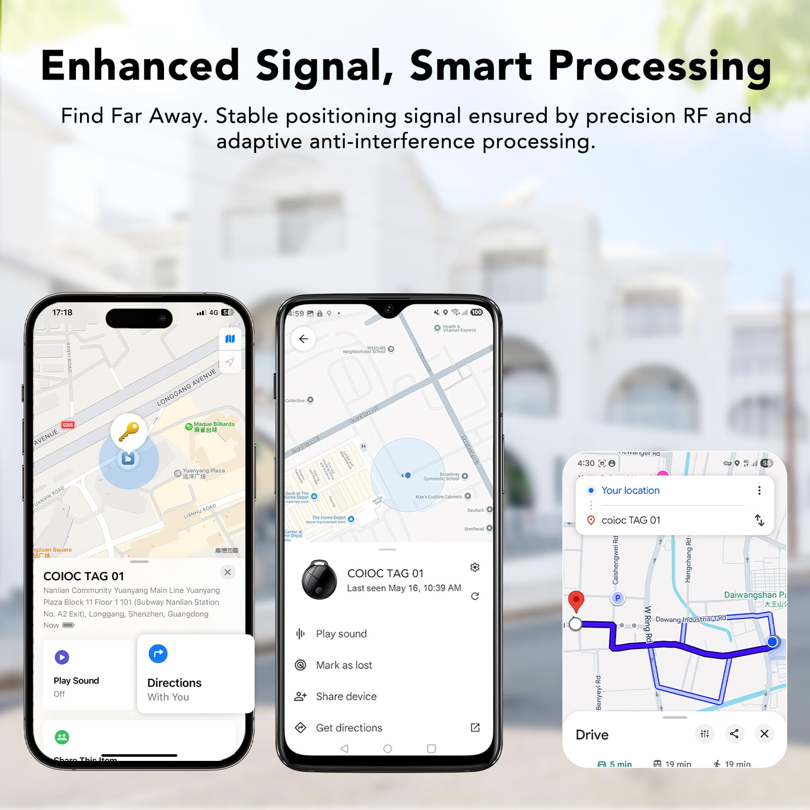 Smart Tag 4 Pezzi per Android e iOS, Bluetooth Tracker per Chiavi, Valigie, Portafoglio, Zaino e Borsa, Tracker Tag 120 dB, Rete di Ricerca Globale, Condivisione Familiare, IP67, Senza Abbonamento