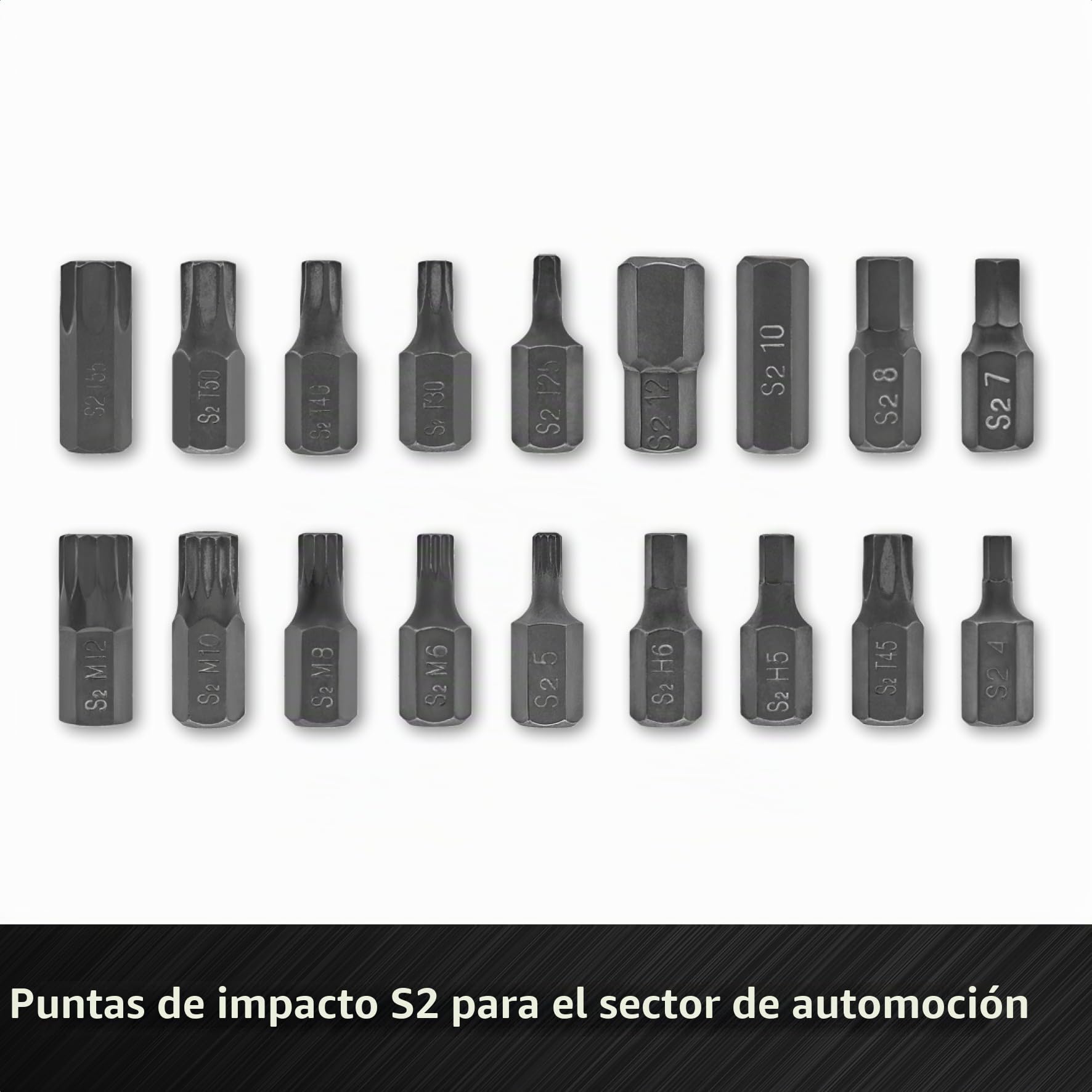 Juego de vasos de impacto Einhell original de 32 piezas (18x vasos Kraftbit de 30 mm, 9x vasos de 40 mm, 3x vasos de 80 mm, acero S2 y CrMo, funda de plástico, para automoción)