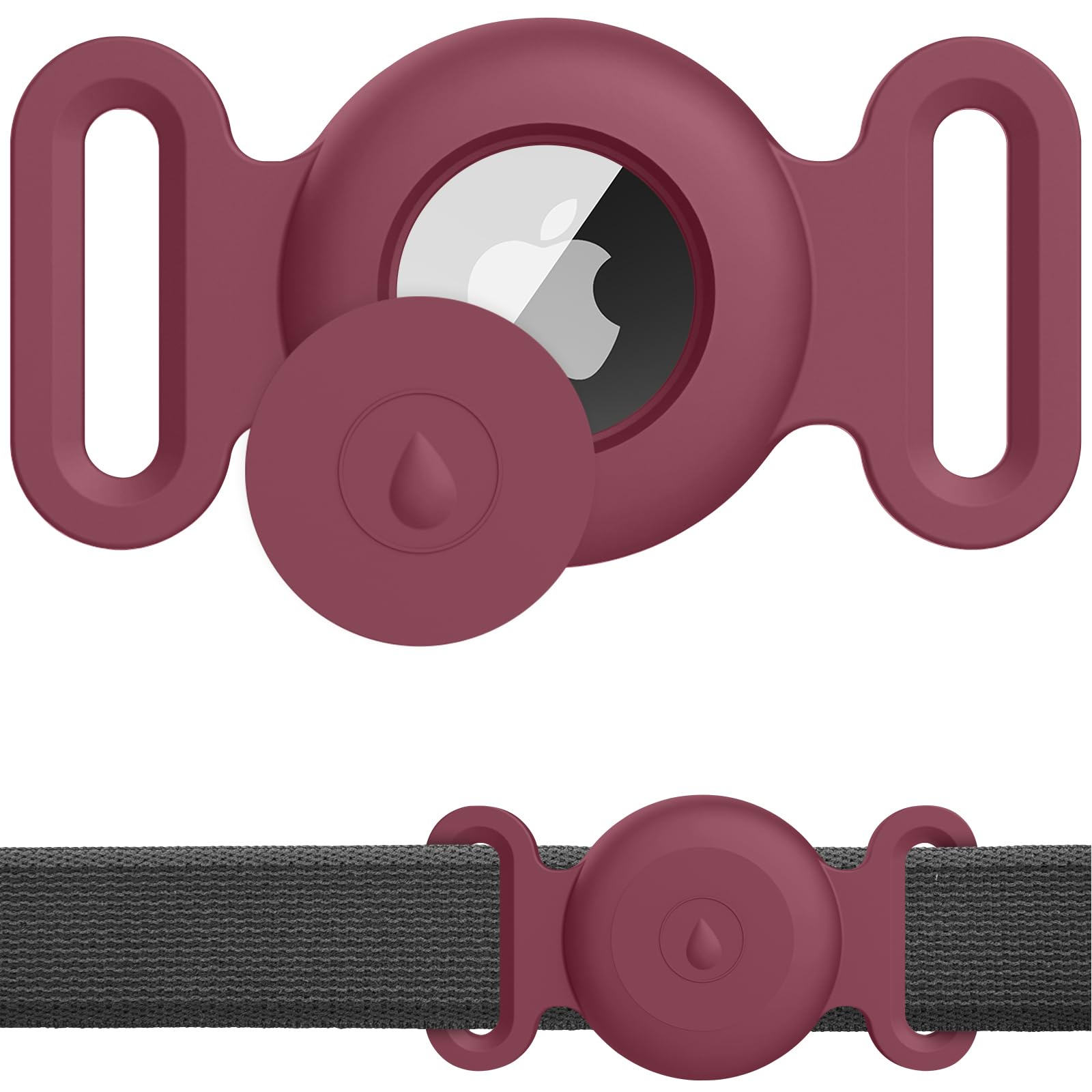Wanme Funda de Silicona Apple AirTag para Perros y Gatos - Protector Impermeable Antipérdida para Collar Rastreador de Mascotas GPS - Negro — view 13