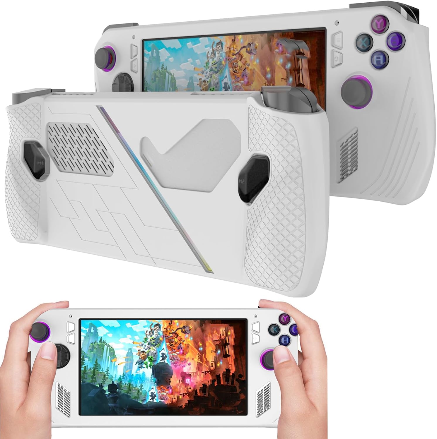 Compatible Silicone ASUSS ROG Ally Gaming Handheld Case,Soft Silicone Case Dustproof Lightweight Protective Case Cover for ASUS Rog Ally Gaming Console Protector Case White 2026