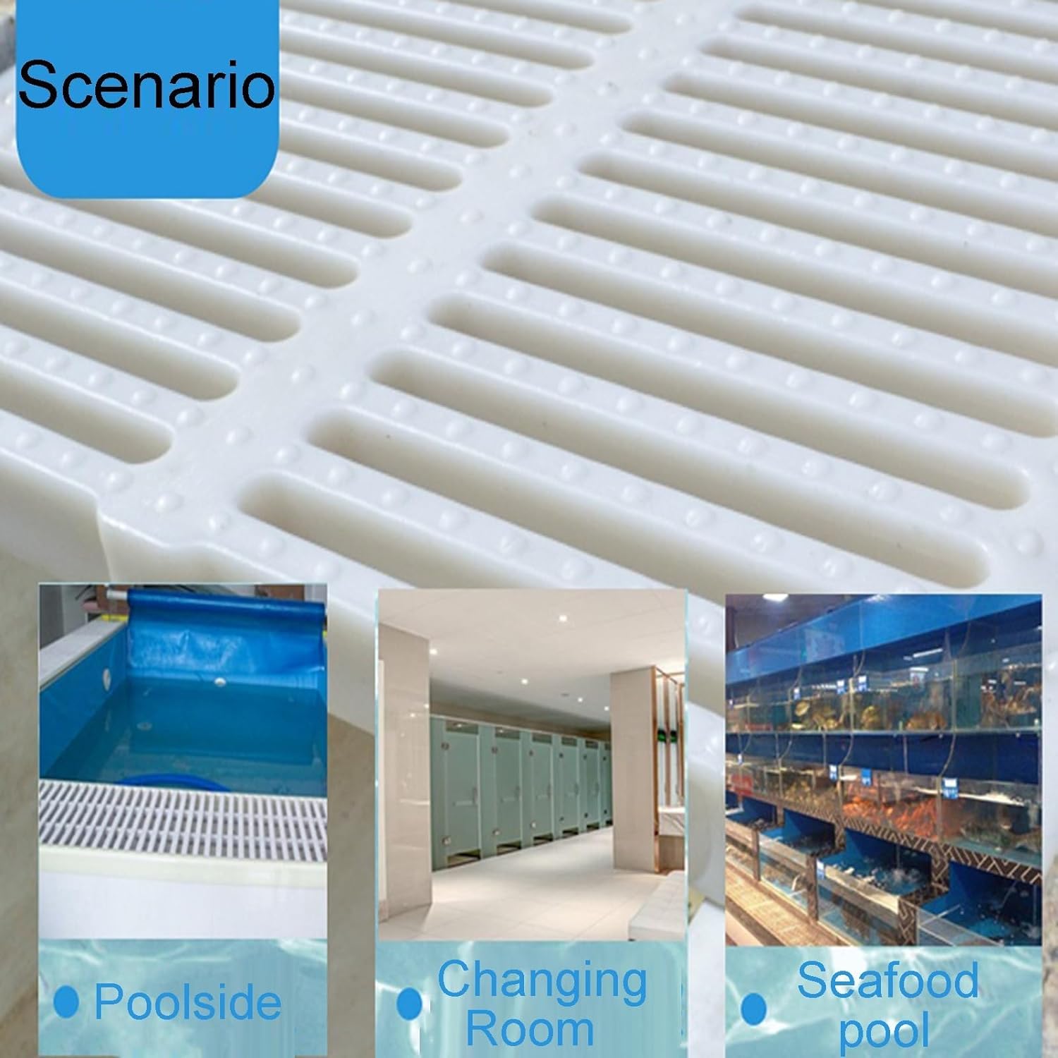 Griglia di drenaggio per Piscina in PVC - Griglia di Troppo Pieno da 30 cm, Multipla, Resistente, Bianca, Soluzione di drenaggio per Piscina per Una Gestione efficiente dell'Acqua