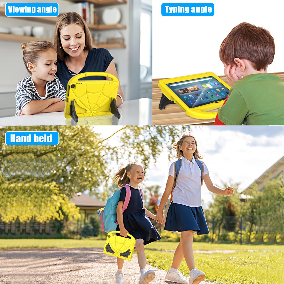 Mansiruyi Custodia per tablet da 11 pollici, non per tablet TCL Onn da 11", custodia leggera antiurto per bambini con protezione per lo schermo e maniglia di supporto, giallo