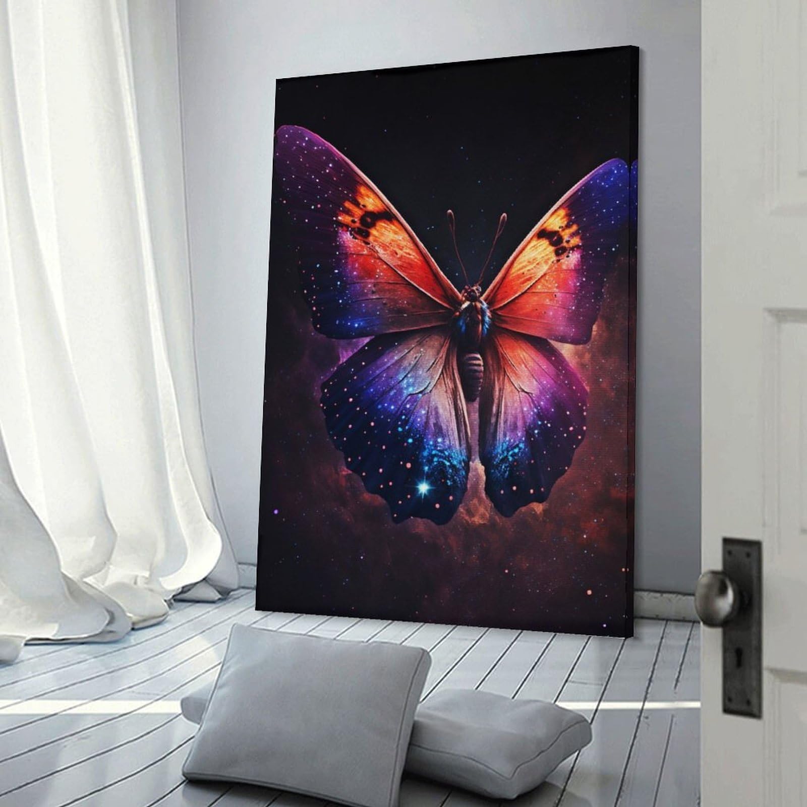 Junmoney Cosmic Butterfly Wall Art Home Decor Wall Art, 08x12inch(20x30cm), for Wall Displays, Bedrooms Or Room Updates, Ideal for Building A Coordinated Art Wall