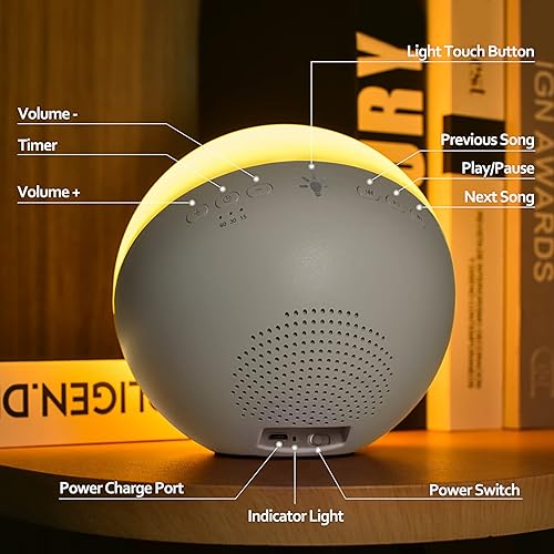 Miniatura 6 de Fansbe Tech Máquina de ruido blanco para el cuarto de bebé, máquina de sonido de luz nocturna para bebés, máquina de sonido de ruido blanco para