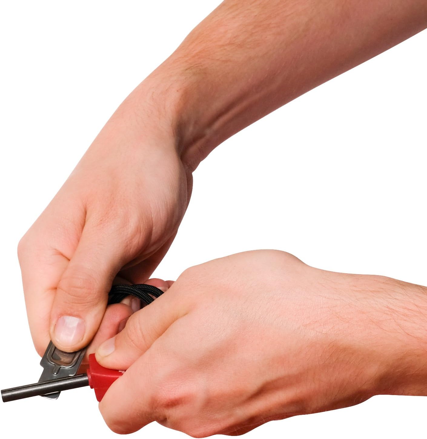 Kershaw Firestarter (1019X), 3.1” High-Performance Magnesium Firesteel, Chrome-Plated Striker Steel, Up to 3000 Strikes, Waterproof, Easy to Operate, Red Molded Plastic Handle, Nylon Lanyard, 1.1 OZ,Small : Camping Stove Fire Starters : Sports & Outdoors