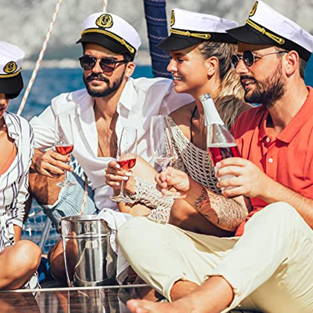 Amazon.com: REDYY Navy Marine Hat Yacht Captain Hat Captain Costume Men Cap  Navy Marine Hat Formal Dress Yacht Cap, White and Black : Clothing, Shoes &  Jewelry
