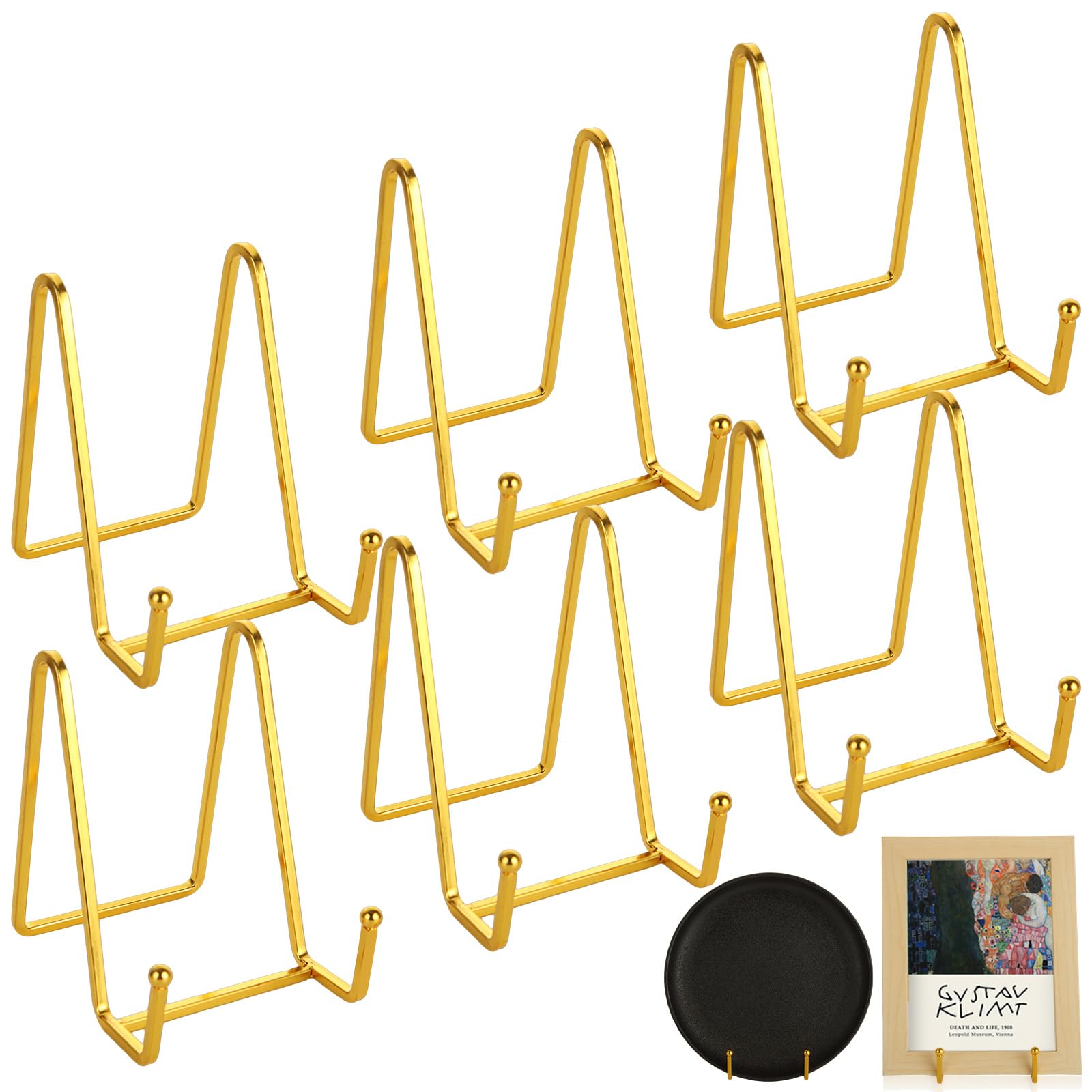 Lot de 6 supports de plaque dorée anti chute pour livre et photo