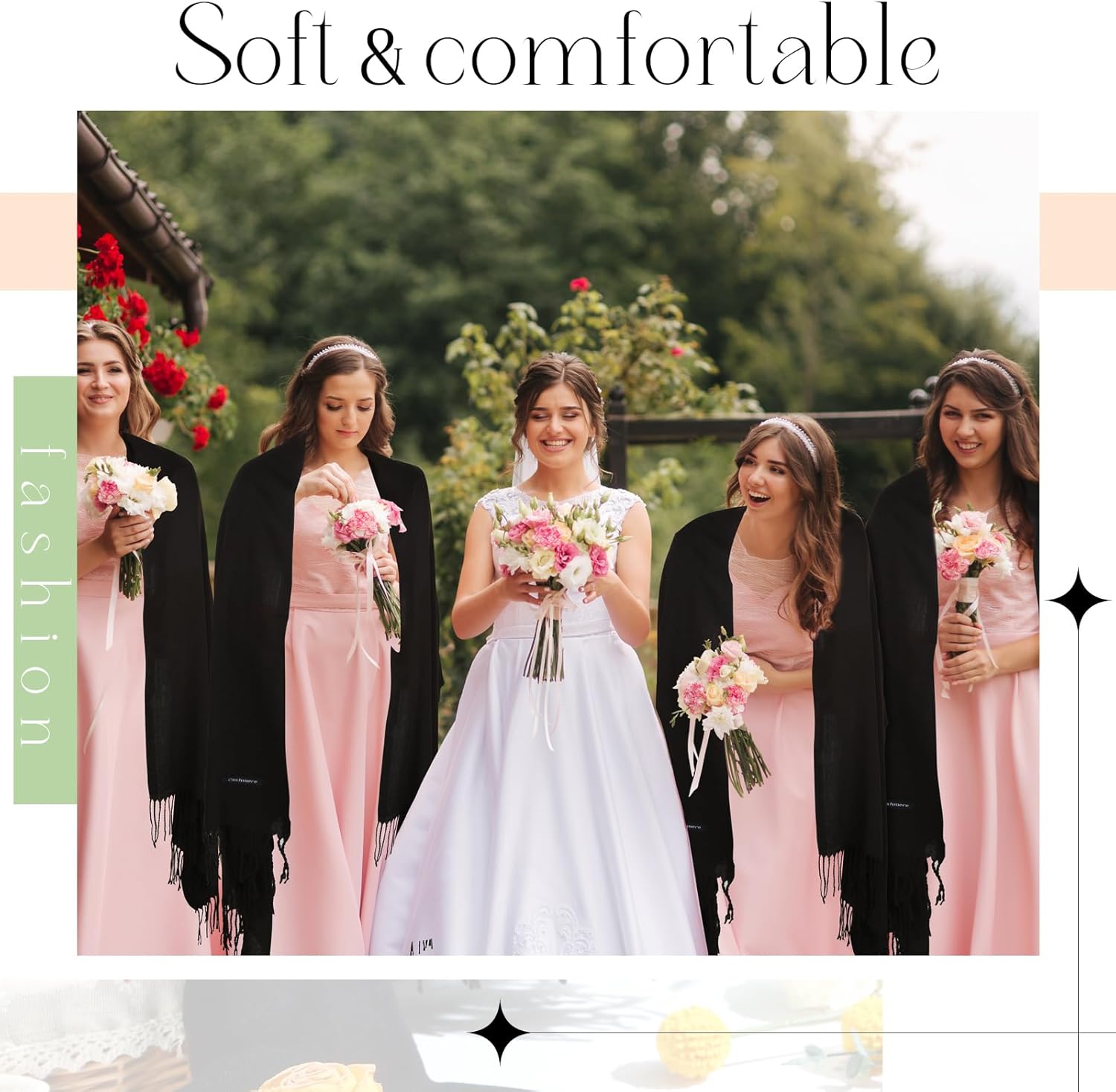 18 Pack Scarf Pashmina Shawls and Wraps for Wedding Bridesmaid Party Favors Gifts Guests Bulk with Thank You Box - Image 4